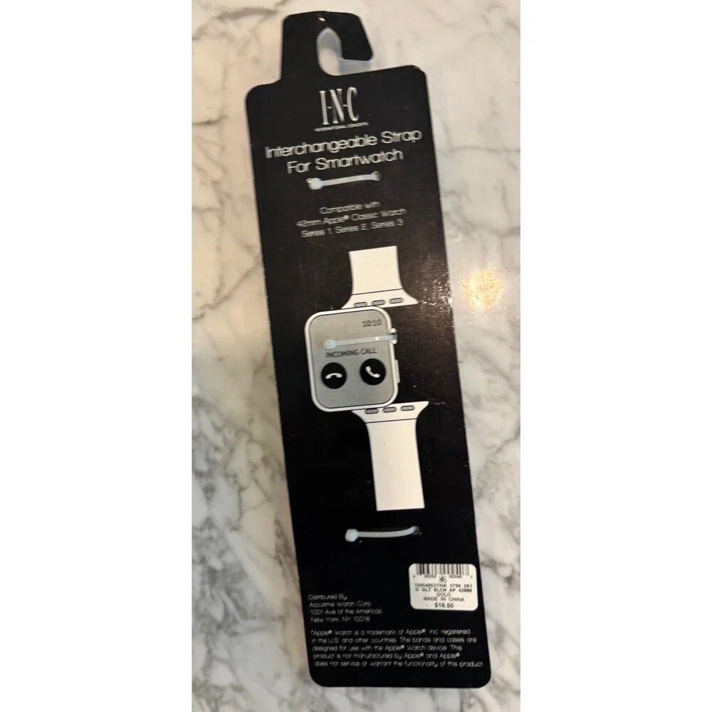 I.N.C.‎ Metallic Gold Glitter Silicone 42mm Apple Watch Band Strap Wristband